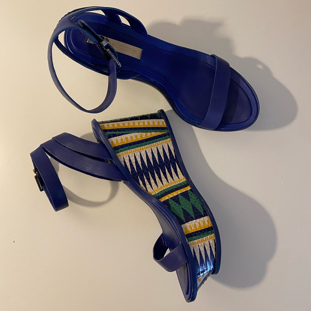 BCBG MAXAZRIA  Harris leather sandal wedges